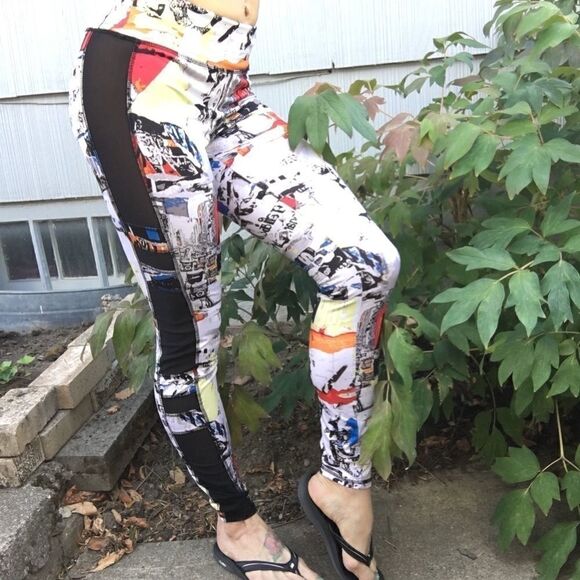 Forever 21 colorful mesh side panel fitness pants - Picture 4 of 6